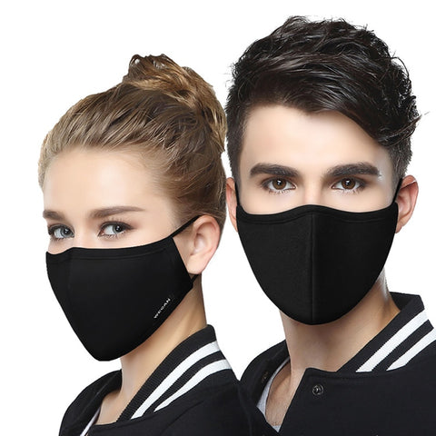 korean Cotton Anti Dust Mouth Face Mask Kpop Unisex mask with 2pcs Carbon Filter KN95 Antivirus PM2.5 Black Mouth-muffle Mask