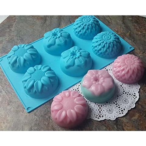 Silicone Mold 3D Sunflower Flower Form Jelly Donuts Pudding Molds DIY Soap Fondant Baking Fondation Decoration Tools