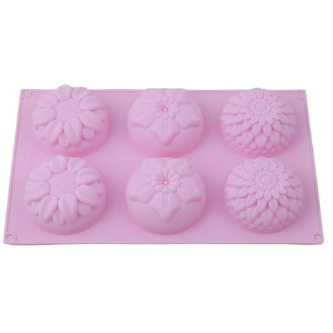 Silicone Mold 3D Sunflower Flower Form Jelly Donuts Pudding Molds DIY Soap Fondant Baking Fondation Decoration Tools