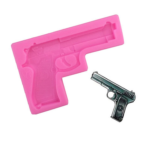 3D DIY Baby Toys Gun Silicone Cake Mold Baking Fondat Chocolate Soap Molds Sugar Craft Cake Decorating Tools Kitchen Accessories